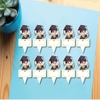 Set 50 thẻ giấy có chân cắm-bé TRAI CỬ NHÂN (MẪU 6 -cầm tài liệu cuộn).