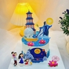 Combo 2 set giấy trung thu - gia đình, thuyền, hằng nga MẪU 7.