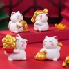 Set 4 mèo thần tài mix mẫu mini (nhựa đặc)9447.