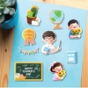 Combo 2 set giấy 20.11 - thầy giáo và 2 học sinh ôm hoa hướng dương.