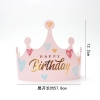Set 10 mũ sinh nhật hình vương miện-HỒNG có hình trái tim mix màu.