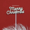 Set 5 cây cắm Merry christmas (chữ gắn hạt màu TRẮNG size nhỏ).
