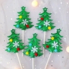 set 10 cây thông noel có gắn bông sắc màu.