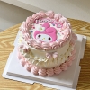 Tượng nhựa dẻo-Mèo Melody hồng và chữ HPBD.