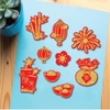 10 set giấy TẾT- gốc tre, pháo, túi tiền (ép nhũ).