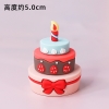 Mẫu bánh sinh nhật nhựa mini trang trí (3 TẦNG, CÓ NƠ ĐỎ).