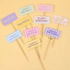 Set 50 thẻ giấy HPBD -  hinh chữ nhật viền sóng mix sắc màu.
