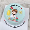 Tượng nhựa dẻo -  cô gái áo trắng đội mũ đeo túi.