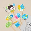 Combo 5 set giấy SX- bé TRAI đội mũ cầm số 1.6.