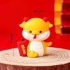 Tượng silicon 3D - Rắn vàng và pháo đỏ.