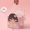 Set 5 hộp giấy chữ nhật có quai xách kèm hộp cầu nhựa -mẫu BÉ GÁI clever girl.