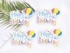Set 8 cây cắm HPBD giấy gắn chùm bóng -XANH.