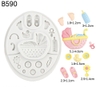 Khuôn silicon hình tròn - xe nôi, bình sữa, bàn chân baby.