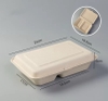 Set 50 hộp bã mía 2 NGĂN - màu nâu kt 24x16.5x6.3cm.