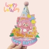 Set 10 mũ 3D cán bóng giấy đẹp kt dk 13cmx cao 20cm - Babythree hoa mix.m15