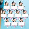 Set 50 thẻ giấy có chân cắm-bé  Gái cử nhân (MẪU 8-trái tim hồng).