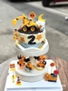 Bàn xoay cupcake trụ giữa có nhạc (2 tầng).