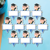 Set 50 thẻ giấy có chân cắm-bé TRAI cử nhân (MẪU 8-trái tim hồng).