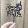 Set 10 mica HPBD PAPA gắn chai rượu-màu ĐEN.