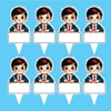 Set 50 thẻ giấy có chân cắm-bé TRAI học bài (áo vest) (CHÚ Ý SET 50).