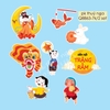 Combo 2 set giấy trung thu -rước đèn (hằng nga ngồi trăng, cá chép, múa lân) MẪU 1.