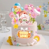 Combo 2 set giấy- bé gái áo cầu vồng, hoa và kẹo mút.