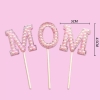 Set 5 Chữ MOM gắn hạt nhựa -HỒNG size to.