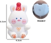 Tượng nhựa mềm size to -THỎ TRẮNG đội mũ.