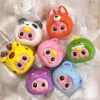 Set 3 tượng nhựa cao su mềm BABY THREE mix màu (dạng mặt MẮT TO).
