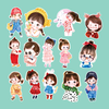 Set 14 thẻ giấy bé gái mix mẫu.