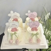 Set 50 bảng giấy Happy teacher's day - hình trái tim nơ mix 2 màu trắng và hồng.