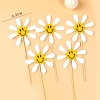 Set 30 cây cắm hình bông hoa trắng (nụ hoa hình mặt trời mỉm cười).