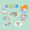 Combo 2 set giấy - bé trai thổi còi (đẹp trai thông minh).