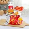 Combo 2 set giấy - đồ ăn nhanh mẫu 1  (2 bánh hamburger và đùi gà).