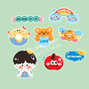 Combo 2 set giấy - bé TRAI kute + bánh donut + đẹp trai nhất.