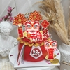 Combo 2 set giấy TẾT ép nhũ - đầu lân câu đối + pháo + pháo hoa.