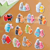 Set cây cắm giấy SX - 14 đôi nhân vật VÔ TRI mix mẫu (cao khoảng 6-7cm).