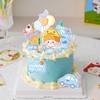 Combo 2 set giấy - bé TRAI đội mũ hình con vịt + chùm bóng+kẹo.