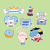 Combo 2 set giấy - bé TRAI kute đội mũ lưỡi trai và cây cắm chữ smile.