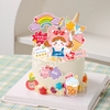 Combo 2 set giấy - Bé Gái cầm chùm bóng + cốc sữa + lovely girl.