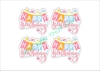 Set 8 cây cắm HPBD giấy gắn tim sao nhỏ -HỒNG.