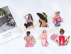 Set 24 thẻ cô gái giấy mix mẫu.