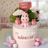 Tượng sứ -bé Ngựa hồng ôm bình sữa (mẫu mở mắt).