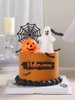 Tượng nhựa Halloween-Bí ngô có đèn.