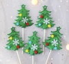 set 3 cây thông noel có gắn bông sắc màu.