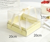 Set 10 hộp mica có kèm đế và dây xách (kt 20x20x17cm)-VÀNG.