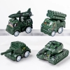 Set 4 xe QUÂN ĐỘI (xe tăng) - size  nhỏ, màu xanh đậm.