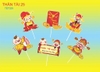 Set giấy HD-Thần tài (thần tài đến, rước lộc vào nhà).