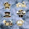 Combo 2 Set giấy TẾT- Hello 2024 vàng-đen (ép nhũ).