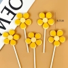 Set 5 hoa xốp 2  lớp -màu VÀNG.